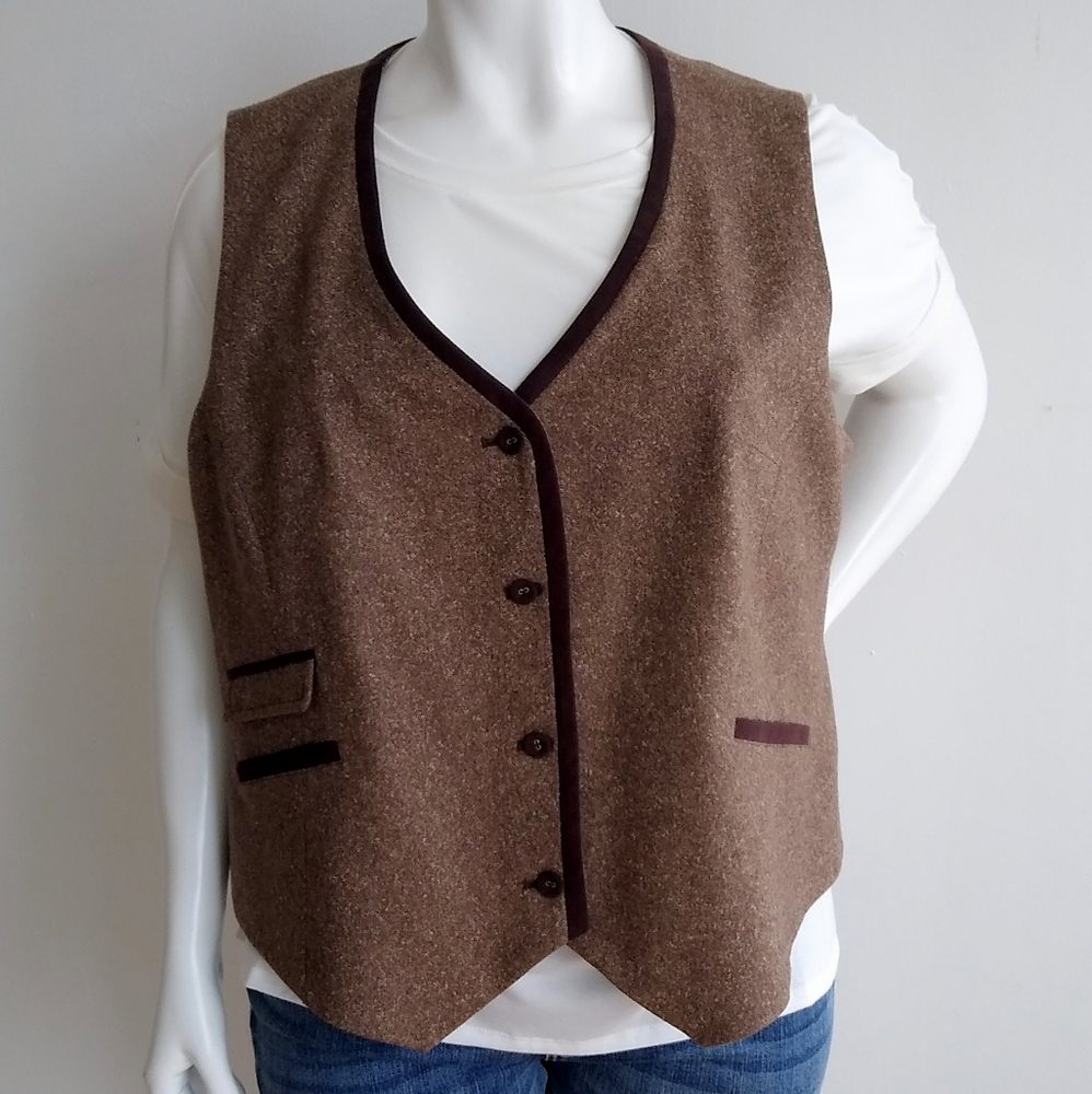 Pendleton Brown Button Up Vest 20W